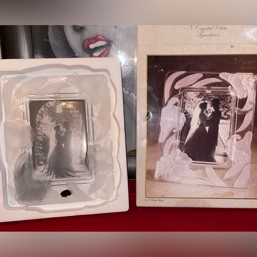 NWT ABSOLUTELY GORGEOUS FROSTED CRYSTAL CLEAR SIGNATURES RECTANGLE PICTURE FRAME